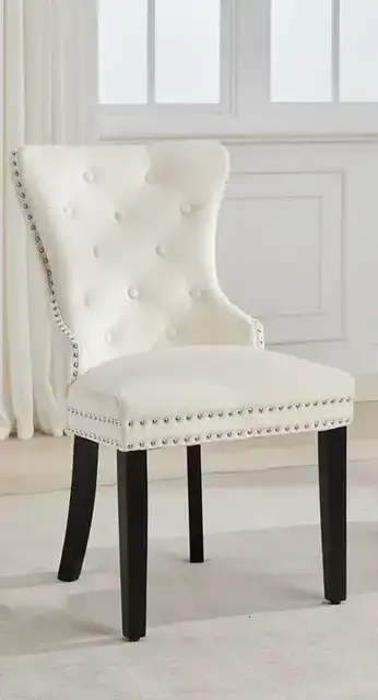 C 1228 - Chair (Creme Velvet) — 1 Chair