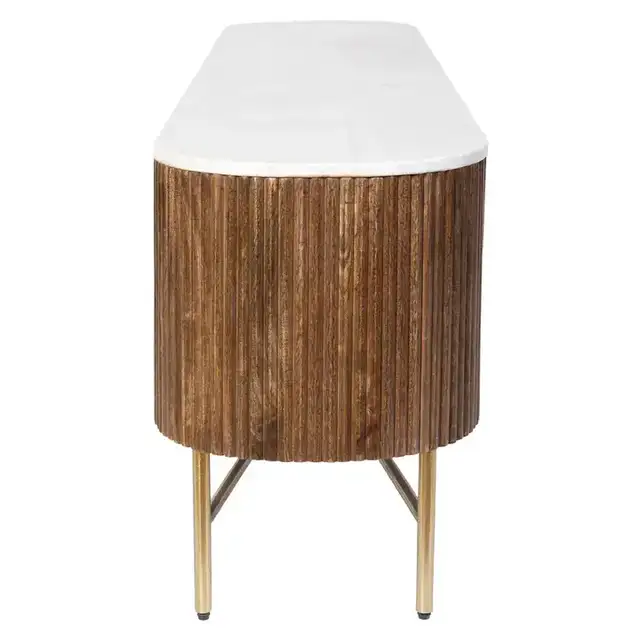 Reyna Media Cabinet, 71" in Walnut and White