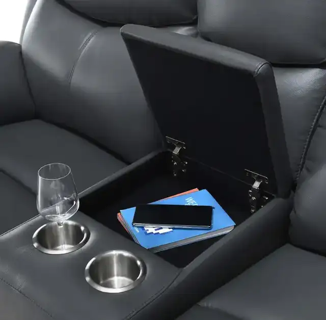 IF 8121 (Grey Leather Match) - 3Pc Power Recliner Set