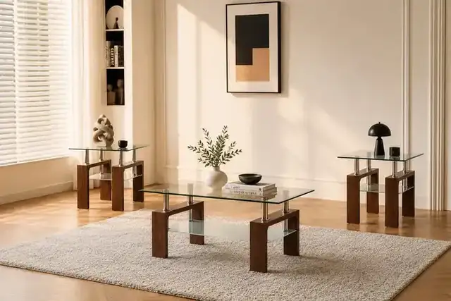 IF 2065 (Walnut Brown) - 3Pc Coffee Set (1xCoffee 2xEnds)