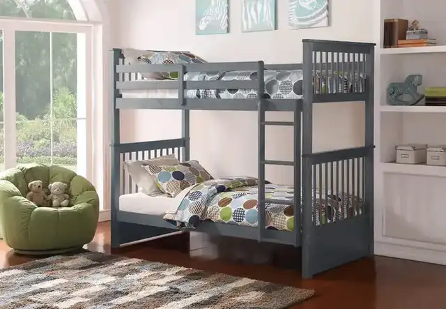 B 121 Single/Single Bunk Bed - Grey