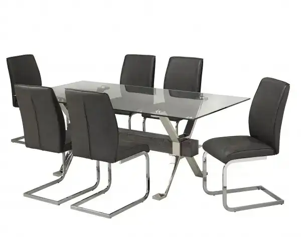 7-PIECE DINING SET - GREY