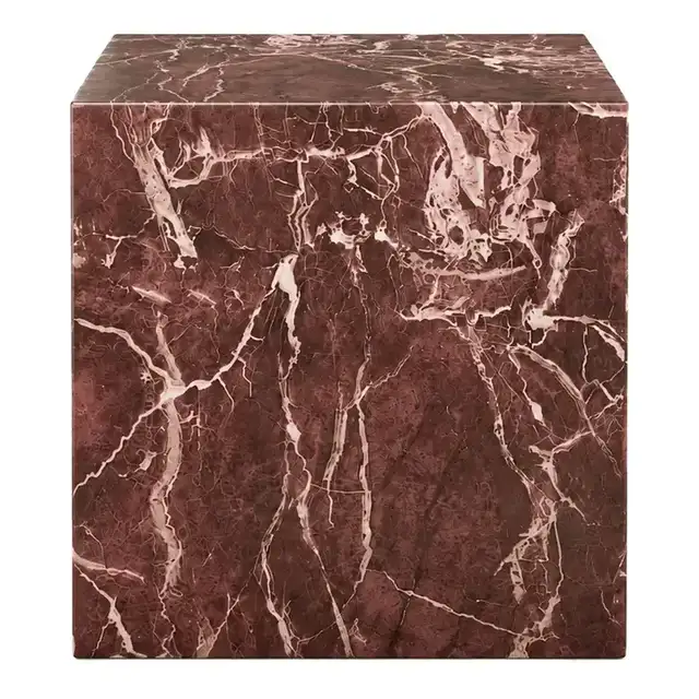 Artemis Square Accent Table in Red Levanto
