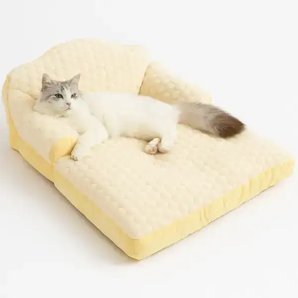 PET BED - CREAM/YELLOW