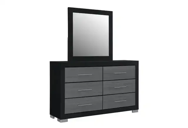 Emma (Black-Grey) - Dresser & Mirror