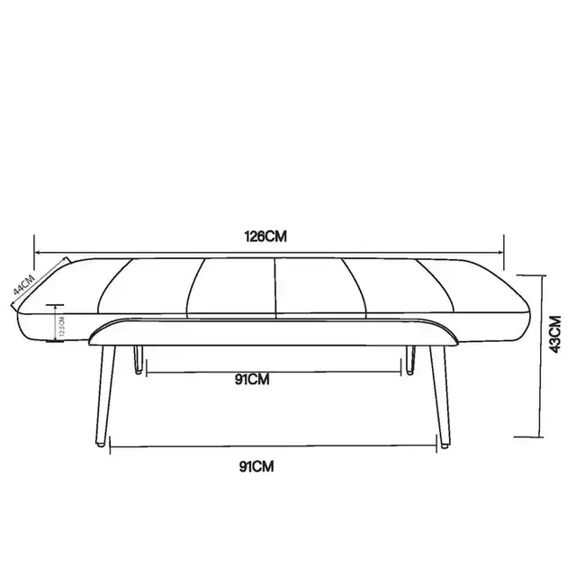 Umber Bench in Black and Walnut