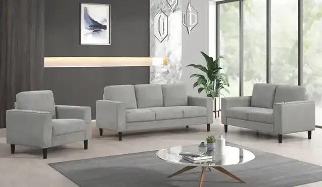 IF 8240 (Grey) - 3Pc Sofa Stationary Set