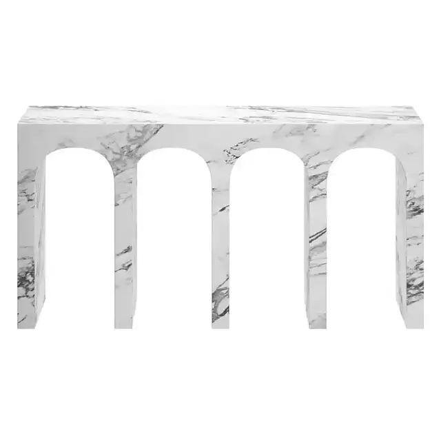 Atticus Console Table, 59" in Bulgari White