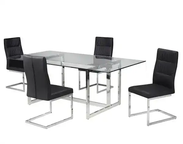 5-PIECE DINING SET - BLACK