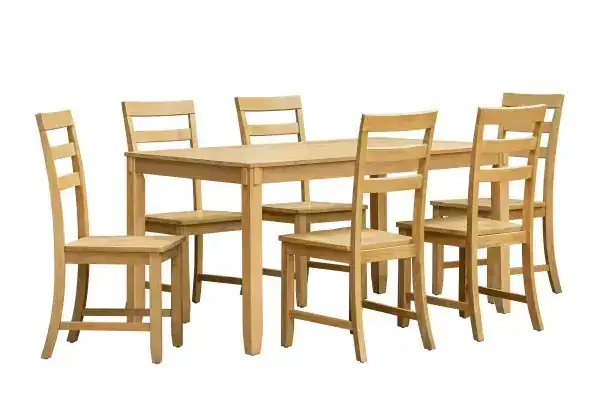 7-PIECE DINING SET - NATURAL