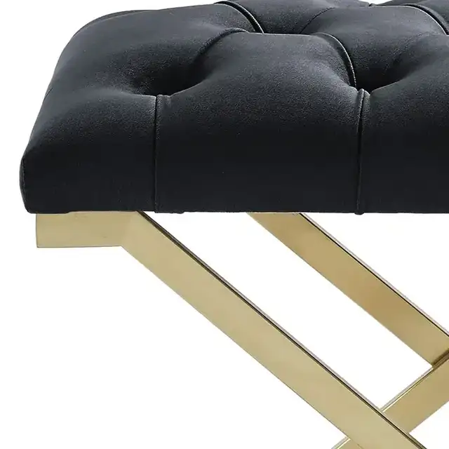 Rada Bench in Black and Brushed Gold