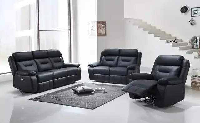 IF 8110 (Black Leather Match) - 3Pc Power Recliner Set
