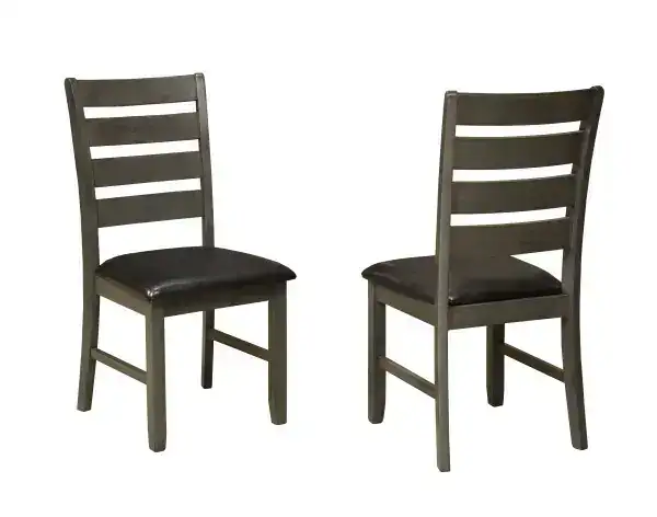 SIDE CHAIR, SET OF 2 - DARK GREY (OPEN BOX)