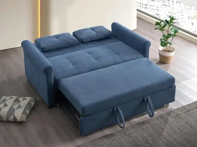 IF 9048 - Sofabed (Large) (Blue Fabric)