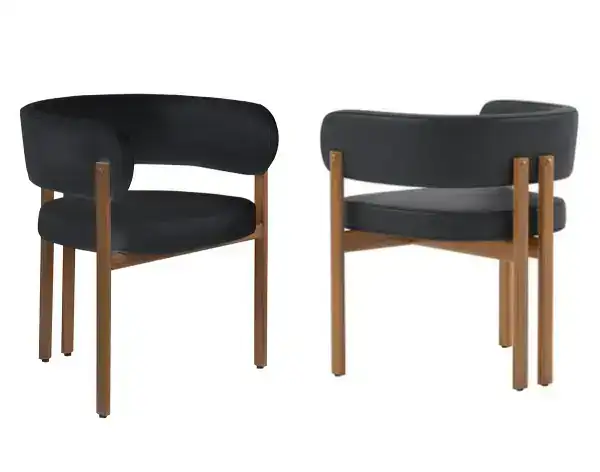 DINING CHAIR BLACK/WALNUT — 1 Chair