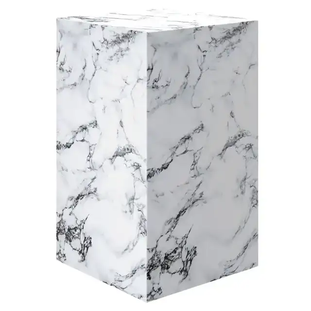 Artemis Tall Accent Table in Bulgari White