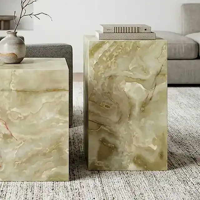 Artemis Tall Accent Table in Jade Onyx
