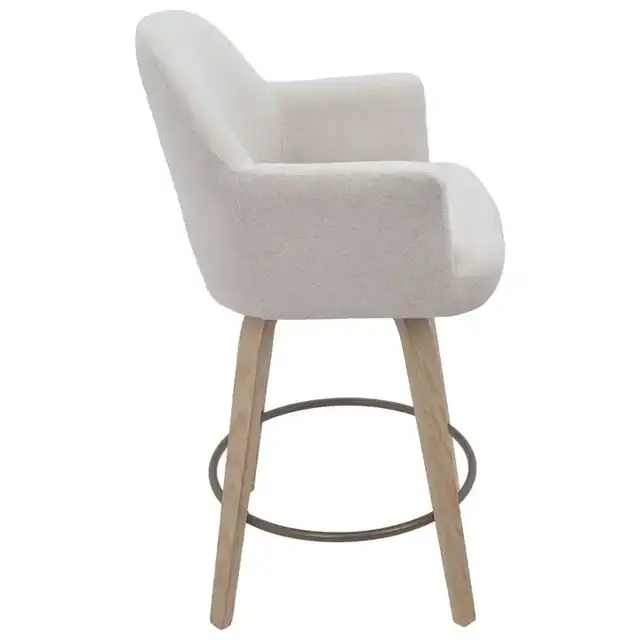 Torra 26" Counter Stool with Swivel, Set of 2 in Oat and Washed Oak