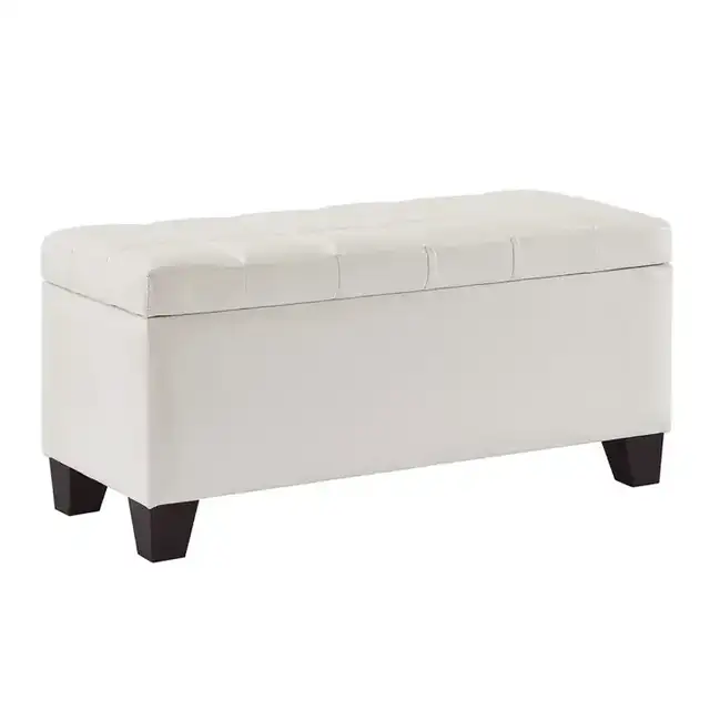 Winston Storage Ottoman Bench in White