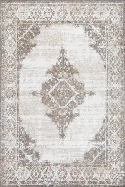 5 X 8 AREA RUG - GREY/CREAM