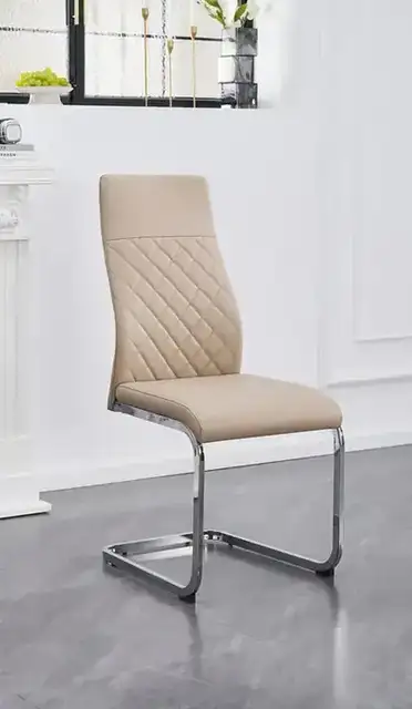 C-1577 - Chair (Beige PU) Diamond — 1 Chair