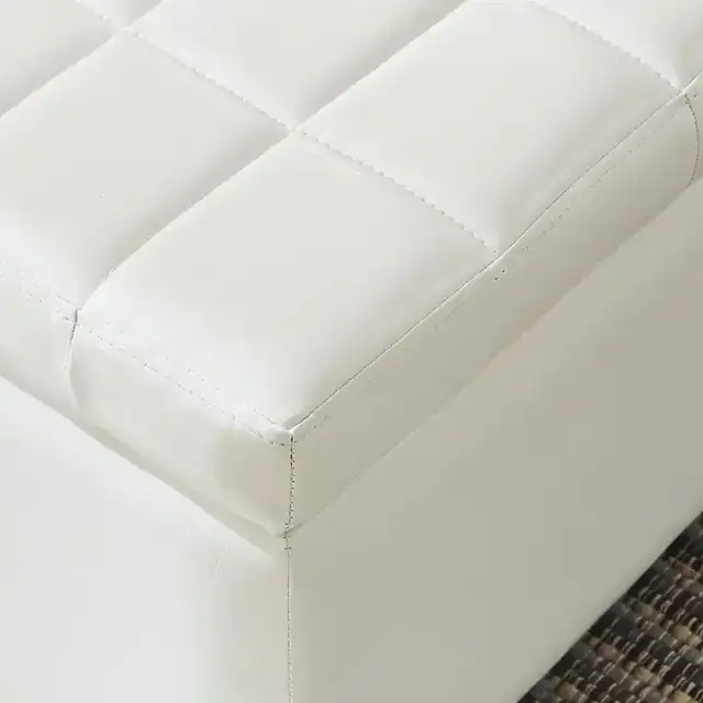 Winston Storage Ottoman Bench in White