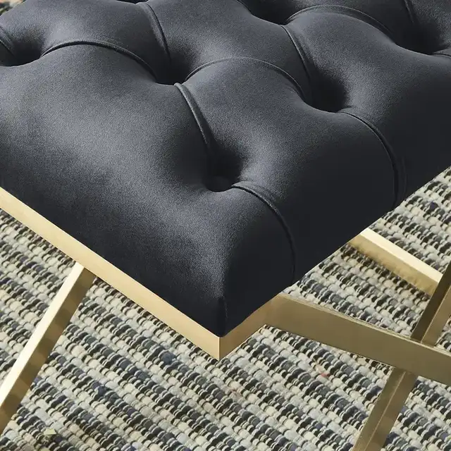 Rada Bench in Black and Brushed Gold