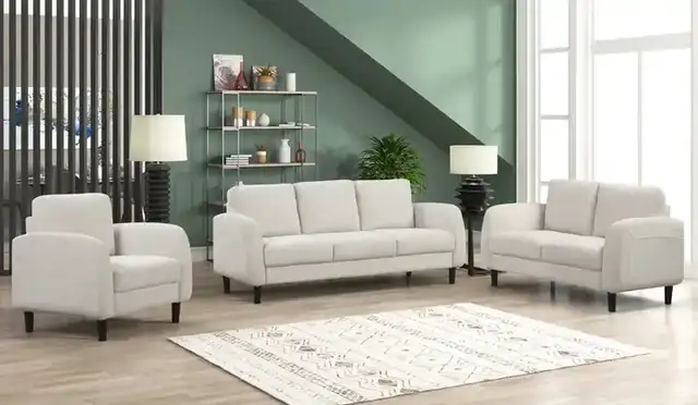 IF 8251 (Beige) - 3Pc Sofa Stationary Set