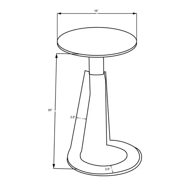 Devas Round Accent Table in White and Aged Brass