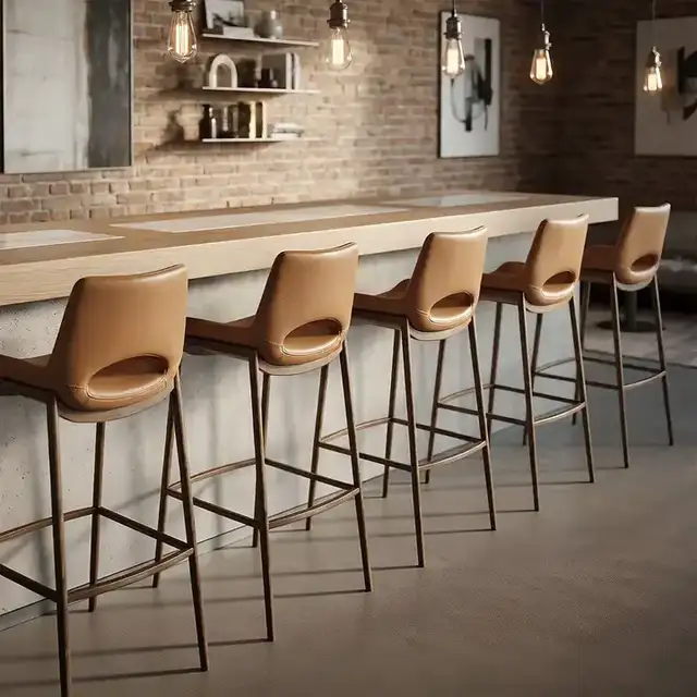 Icona 30" Bar Stool in Saddle and Walnut