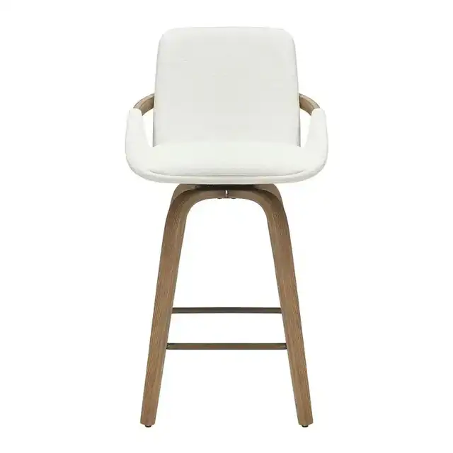 Parker 26" Counter Stool with Swivel, Set of 2 in Ivory and Whitewash