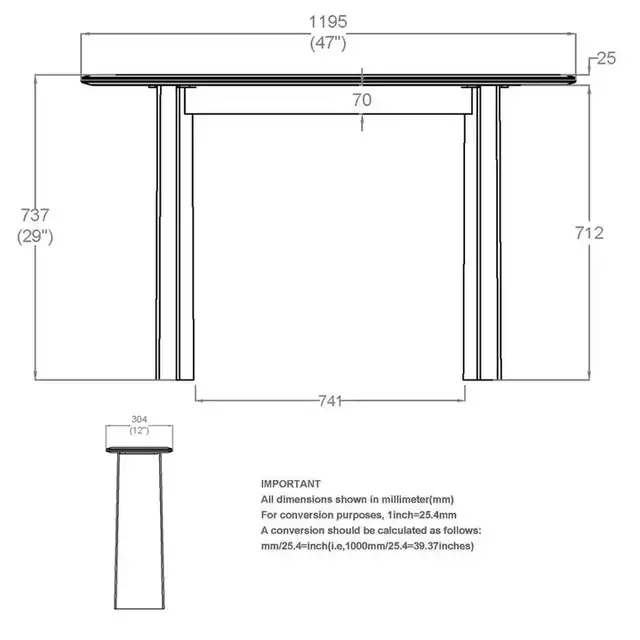 Bazul Console Table, 47" in Mocha