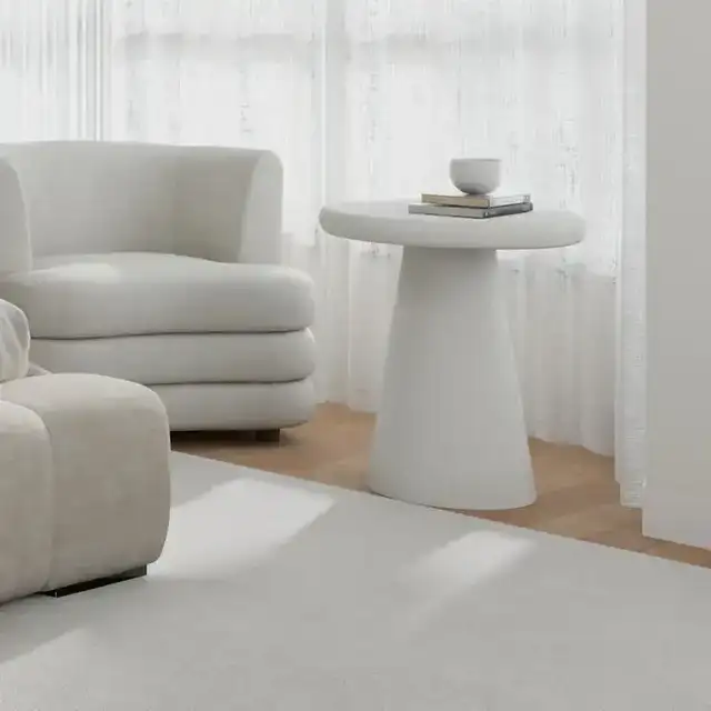 Galio Round Accent Table in White