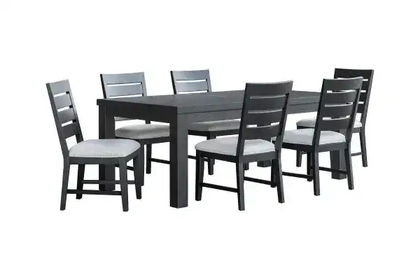 7-PIECE DINING SET - BLACK