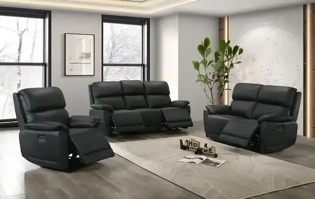 IF 8171 (Black Leather Match) - 3Pc Power Recliner Set