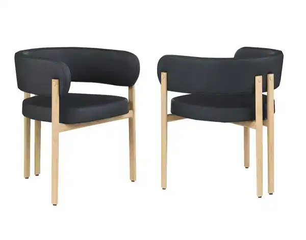 DINING CHAIR BLACK/OAK — 1 Chair