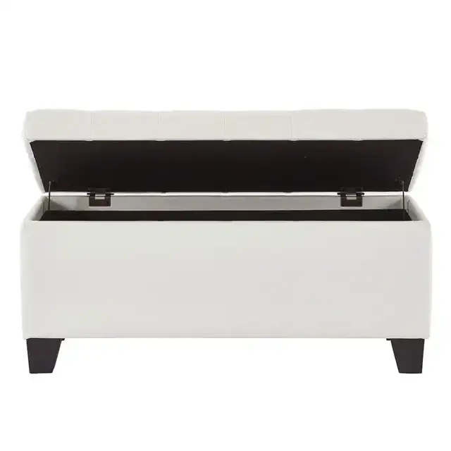 Winston Storage Ottoman Bench in White