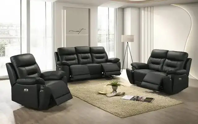 IF 8161 (Black Leather Match) - 3Pc Power Recliner Set