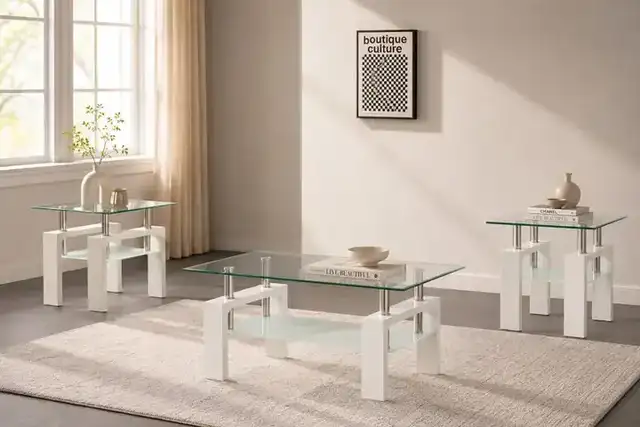 IF 2063 (Glossy White) - 3Pc Coffee Set (1xCoffee 2xEnds)