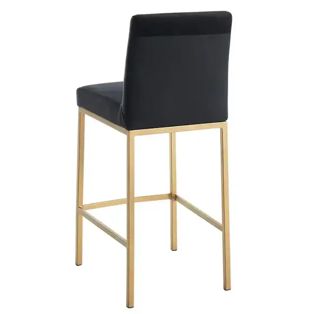 Diego 26" Counter Stool, Set of 2 in Black and Aged Gold