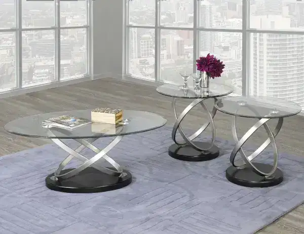 3-PIECE COFFEE SET - BLACK/SILVER
