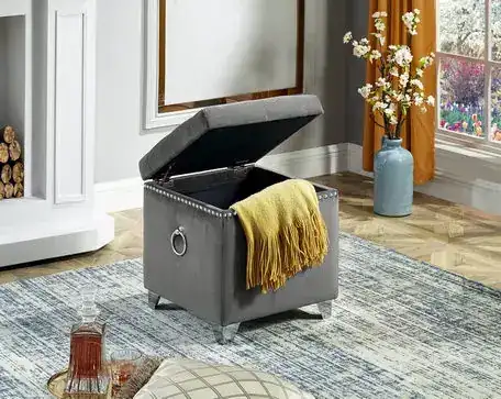 IF 6295 - Ottoman (Grey Velvet)