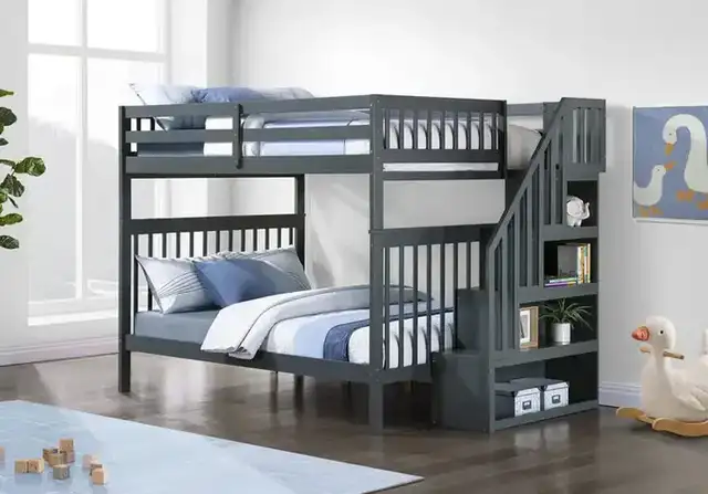 B 1856 - 54"/54" Bunk (Grey)(Reversible stairs)