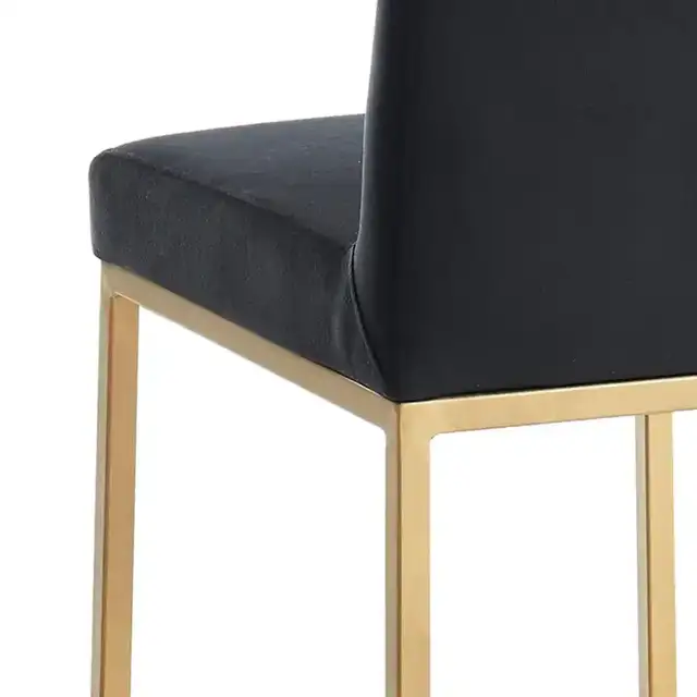 Diego 26" Counter Stool, Set of 2 in Black and Aged Gold