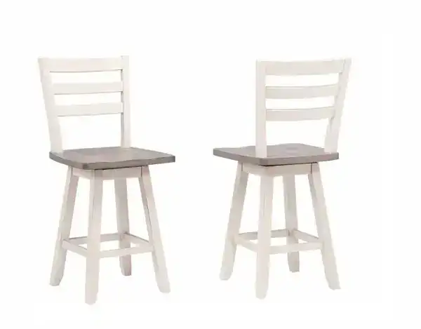 COUNTER STOOL, SET OF 2 - GREY/WHITE
