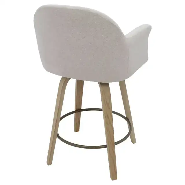 Torra 26" Counter Stool with Swivel, Set of 2 in Oat and Washed Oak