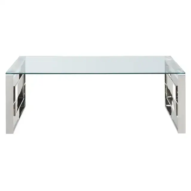 Eros Rectangular Coffee Table in Silver