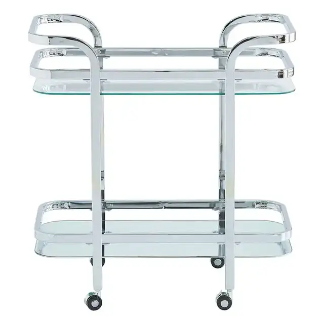 Zedd 2-Tier Bar Cart in Chrome