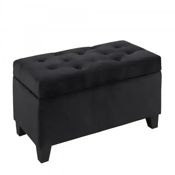 STORAGE OTTOMAN - BLACK