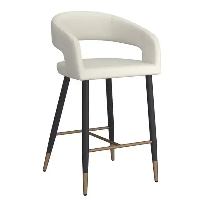 Crimson 26" Counter Stool, Set of 2 in Beige and Black